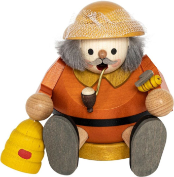 Richard Glässer Räuchermännchen klein sitzend 14 cm - Imker